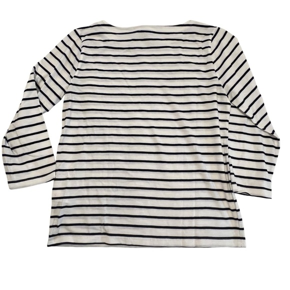 J Crew three-quarter sleeve striped cotton shirt size XS nautical beachy NWT - Picture 7 of 10
